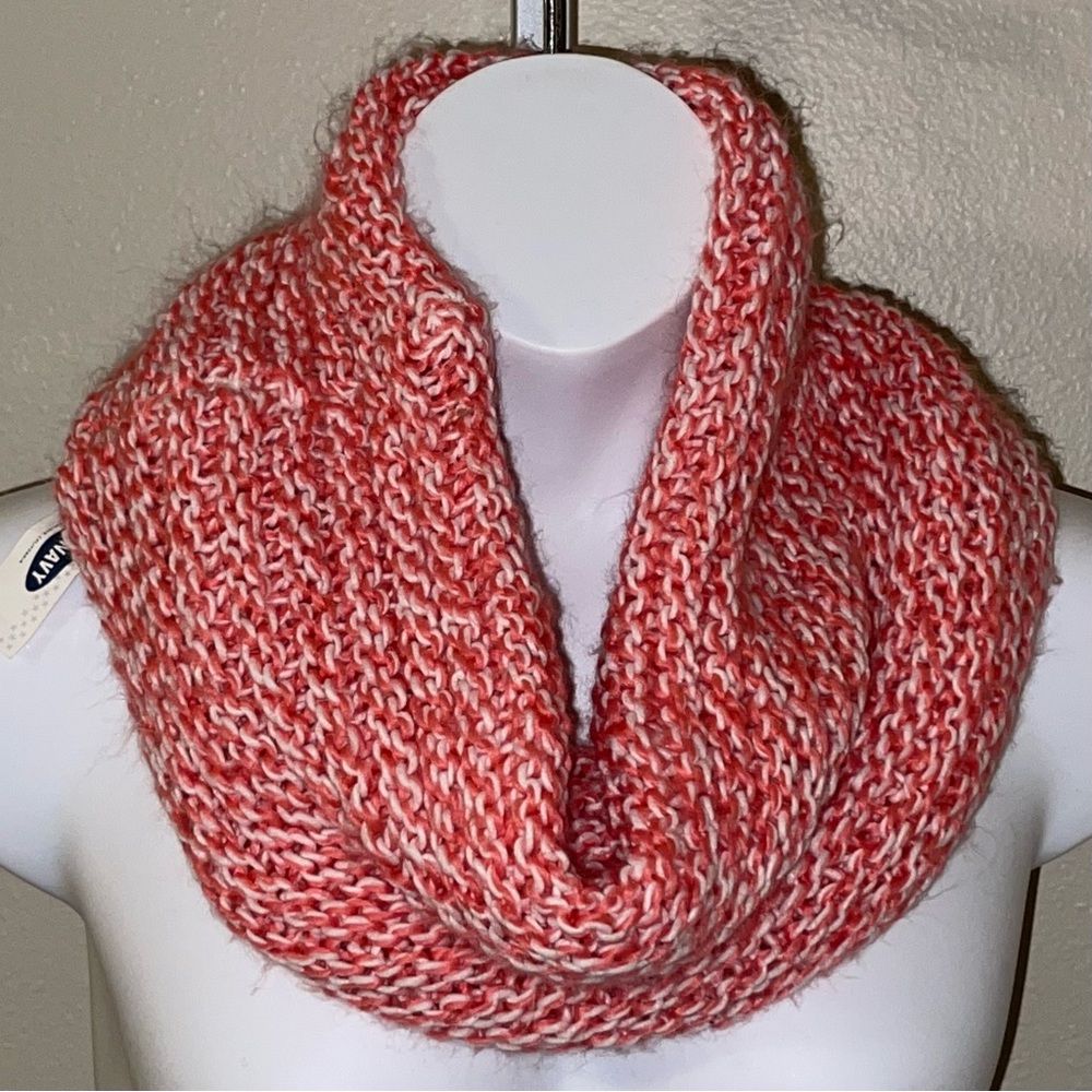 Old Navy Bright Coral Funnel Scarf